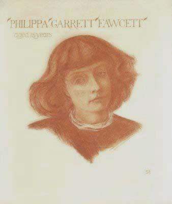 Portrait of Philippa Garret Fawcett, (1868-1948) aged 15 years (England)