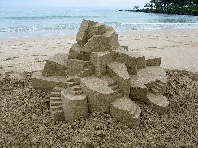 Sandcastles geométricos de arena Calvin escultura geométrica Seibert 